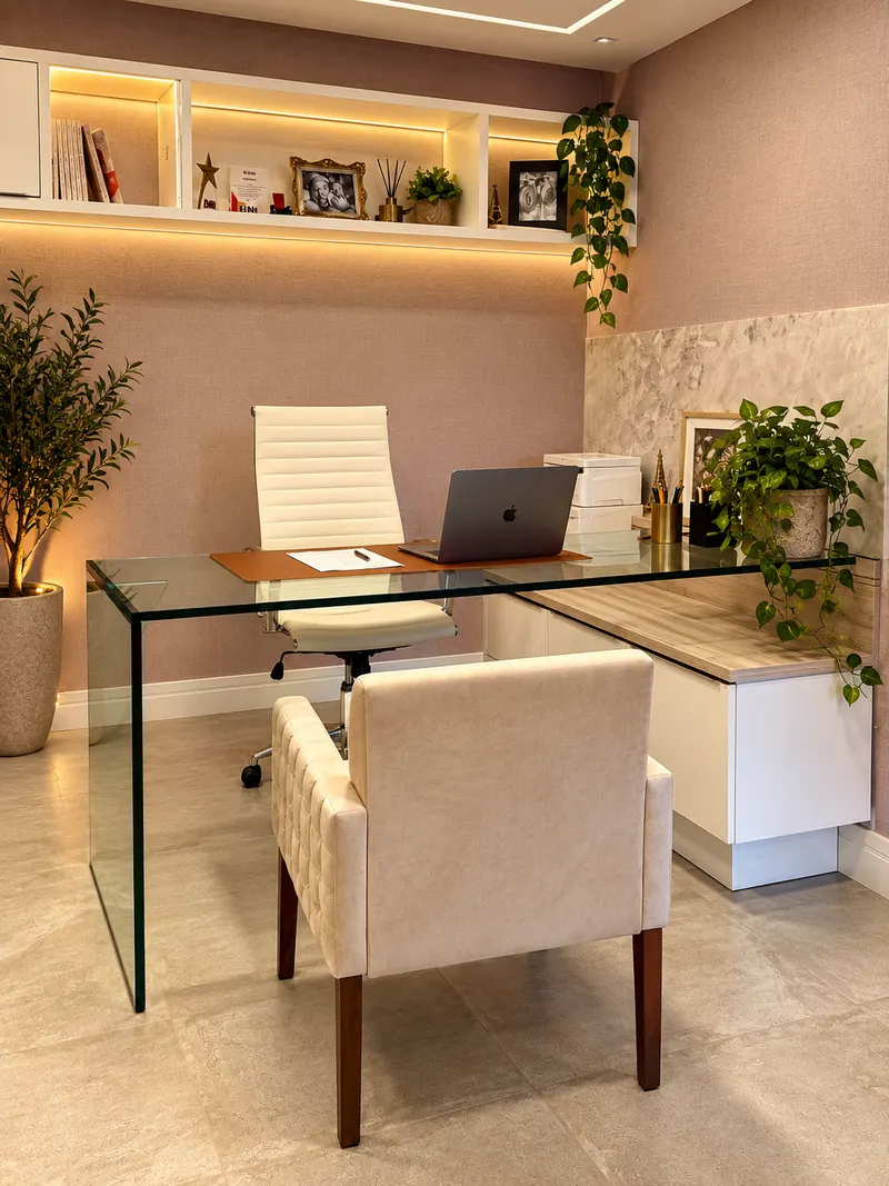 Mesa de atendimento com poltrona para o paciente